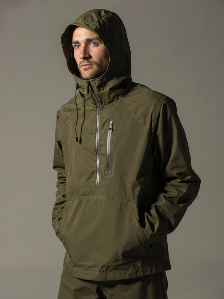 SilentShell softshell hoodie in lichen.